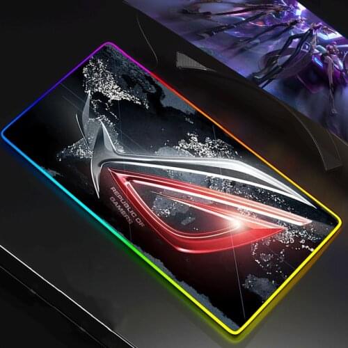 Rgb Asus Rog Large Office LED Illumination Mouse Pad Gamer Mousepad Kawaii Gaming Accessories Keyboard Compute Anime Desk Mat