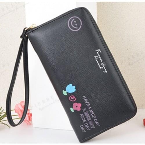 Cartoon Printing Girls Long Coin Purse Women Card Holder Cute Soft Leather Money Bags for Female Clutch Wallet carteira feminina