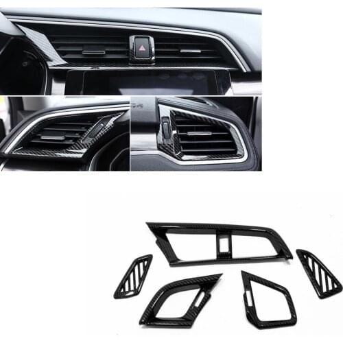 For Honda Civic 10th 2016 2017 2018 2019 ABS Carbon Fiber Front Rear Reading Light Decoration Cover Trim Car Frame Sticker 2pcs