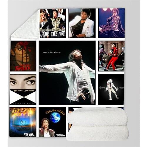 Michael Jackson 3d printed Fleece Blanket for Beds Hiking Picnic Thick Quilt Fashionable Bedspread Sherpa Throw Blanket 01