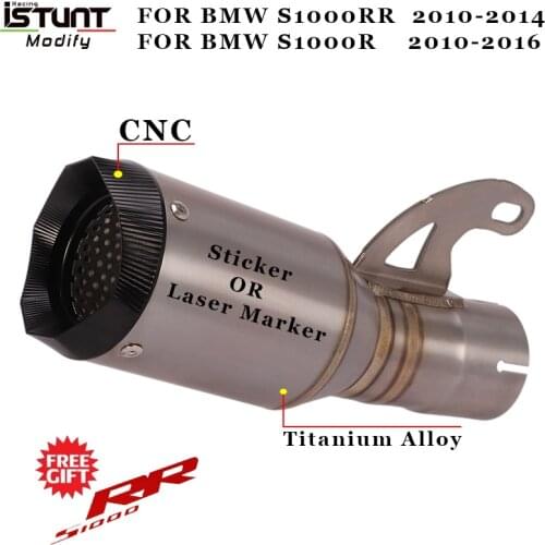 Motorcycle Escape Exhaust GP Titanium Alloy Middle Link Pipe Muffler For BMW S1000RR 2010 2011 2012 2013 2014 S1000R 2010-2016