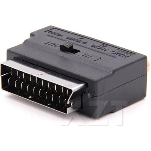 Hot Sale Mini RGB Scart to Composite 3 RCA S-Video AV TV Audio Adapter SCART Male to Female Converter Connector for Camera Game