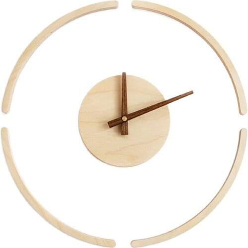 Creative Transparent Glass Wall Clock Wood Large Clocks Wall Home Decor Silent Living Room Orologio Parete Wall Decoration FZ912