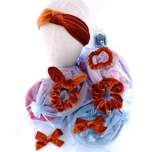 Set of 6 PCS Velvet Headbands Hair bows clips Scrunchies Hair bands Hairband for Baby Girls Women Hair Accessories Gift Packing