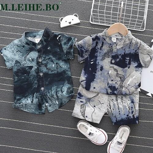 New Summer Baby Clothes Suit Children Fashion Boys Girls Floral T-Shirt Shorts 2Pcs/set Toddler Casual Clothing Kids Tracksuits