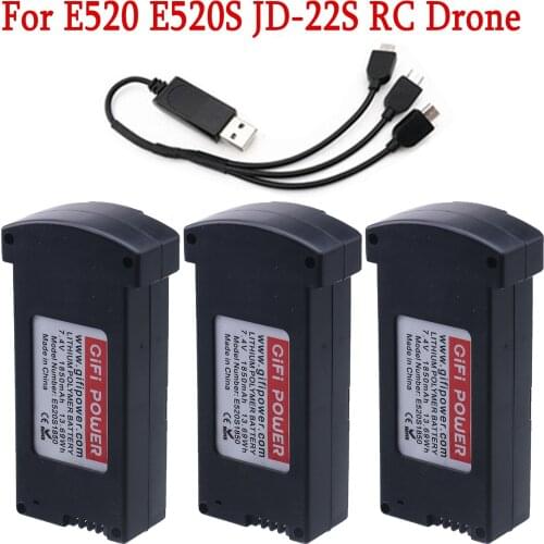 Upgrade Original battery 7.4V 1200mah to 1850MAH Battery For RC E520 E520S RC Quadcopter Spare Parts 7.4V Drone Battery for E520