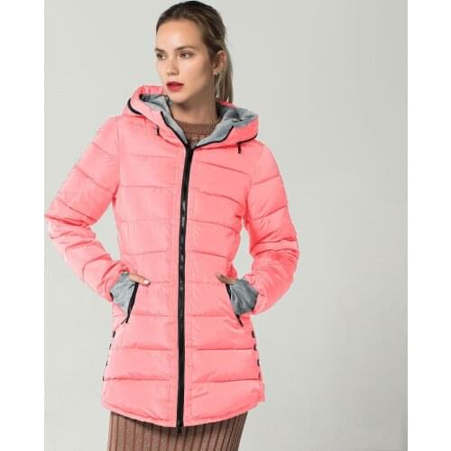 Autumn Winter Womens Clothing Mid-Length Hooded Down Cotton Padded Jackets Ladies Waist Slim Thick Outerwear Parkas Female Coat