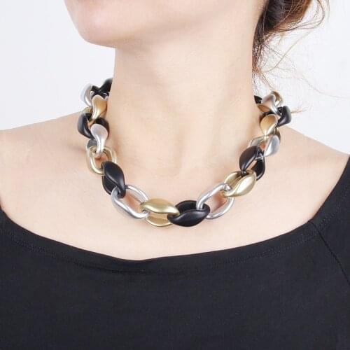 YD&YDBZ Punk Metal Thick Chain Necklace For Ladies Hip Hop Chunky Short Choker Necklaces Handmade Jewelry Accessories Gift 2021