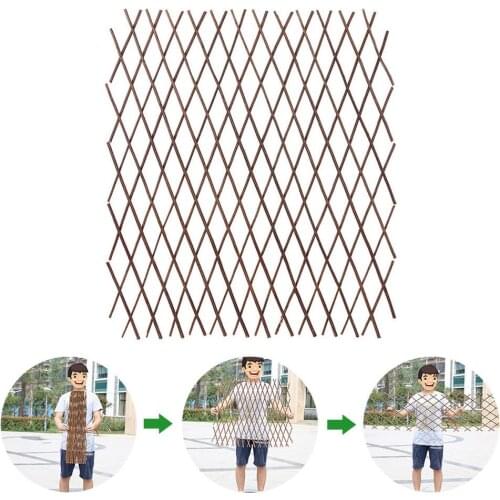 Wooden Fence Durable Retractable Plant Climbing Frame Trellis Flower Decoration Stand Garden Wood Pull Net Wall Fence Panel