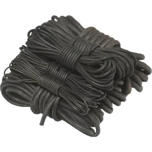 5 meters round genuine cowhide rope 1 1.5 2 2.5 3 4 5 6 8mm black leather rope DIY leather bracelet jewelry making