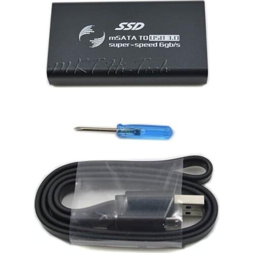 Super Speed 6gbps mSATA to USB 3.0 External SSD Case for 27mm 50mm SSD Enclosure 1.8" Hard Disk Box Aluminum Alloy