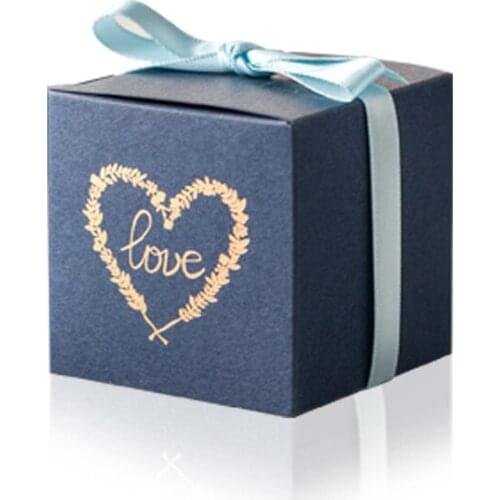 High-quality Love Wedding Gift Box Solid Color Bridesmaid es Candy Ribbon Party Favors Decoration