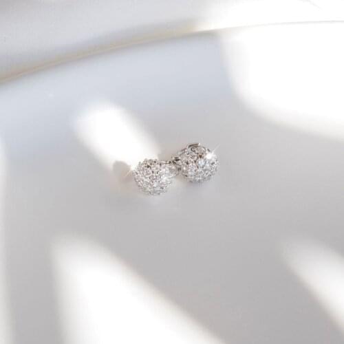 YC4217E S925 Silver Fashion Delicacy 4A Zircon Spherical Ear Stud GIRLS Party Gift Banquet WOMENS Jewelry Earrings 2021