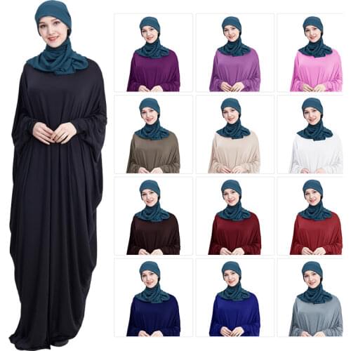 Women Muslim Prayer Dress Abaya Dubai Ramadan Long Robe Khimar Kaftan Islamic Clothing Jilbab Niqab Hijab Dresses Djellaba Femme
