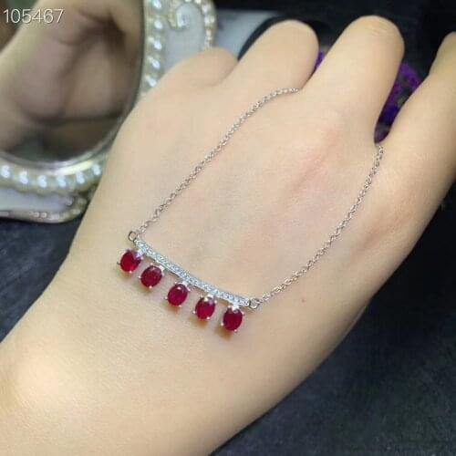 Exquisite red Ruby gemstone collarbone necklace for women jewelry certified natural gem real 925 silver party gift lucky stone