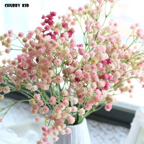 12pcs! wholesale Hi-Q real touch artificial babys breath wedding decorative latex colorful babysbreath white pink blue purple