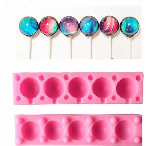 5 Lollipops 2 Tablets Double Sugar Cake DIY Mold Chocolate Liquid Silicone Pastry mould Pudding Ice Cube Soap Molds