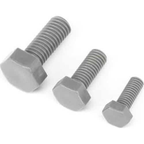 5pcs M16 PVC External Hex Screw Gray Plastic Outer Hexagonal Bolt Insulation Corrosion Resistance 70mm-110mm Thread Length