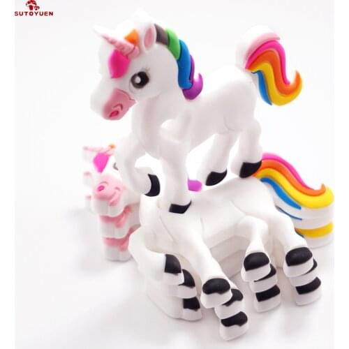 Sutoyuen 5pc BPA Free Slicone Unicorn Teether Cute Chewable Baby Diy Teething Necklace Accessories Food Grade Silicone Teether