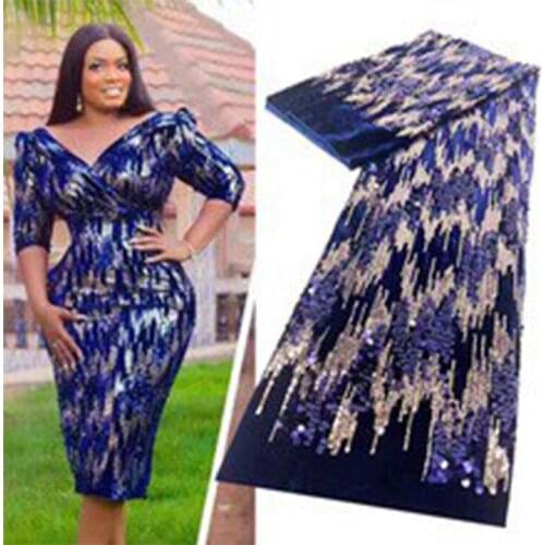 African Sequins Lace Fabric 2021 High Quality Lace French Lace Fabric Sewing Nigerian Lace Fabrics For Dress