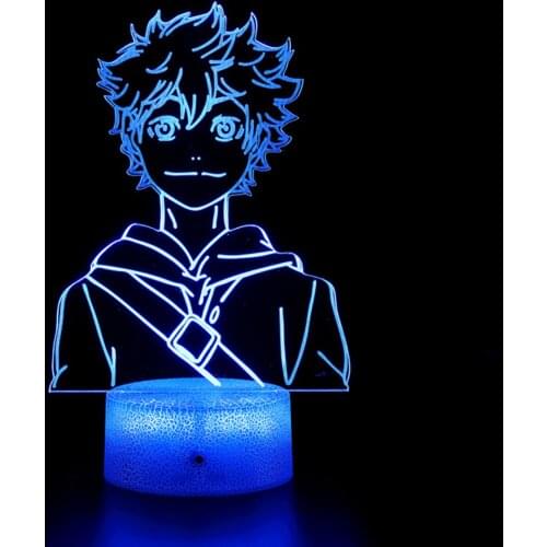 Acrylic Led Night Light Anime Haikyuu Shoyo Hinata Figure for Kids Bedroom Decor Nightlight Cool Manga Gadget Child Table Lamp