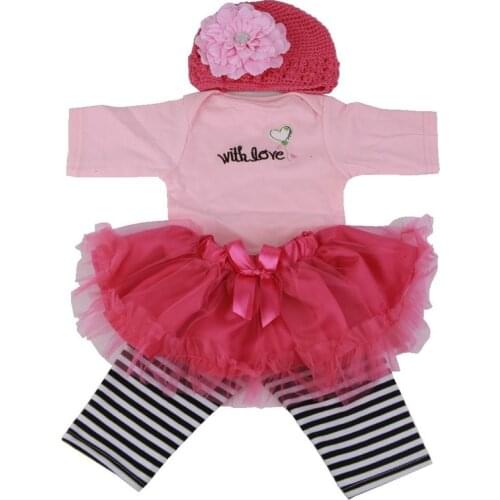 22-23 Inch Rebirth Doll Accessories Baby Suit Western Style Pure Cotton Long Sleeve 4-piece Suit Skin-friendly and Comfortable