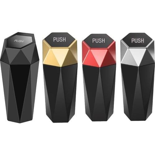 Car Trash Can Organizer Garbage Holder Portable Dustbin With Lid Leak-proof Storage Auto Trash Bin Mini Interior Accessories New