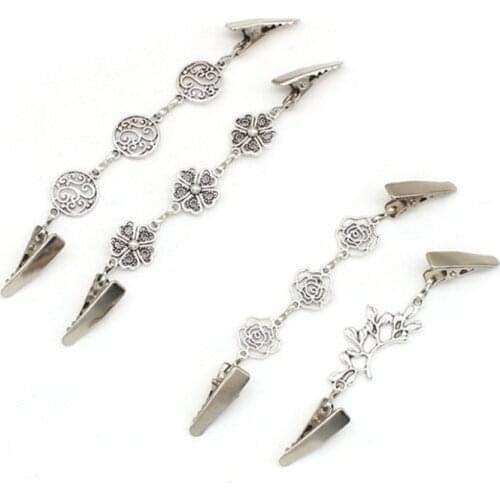 Brooch for Cardigan Clips Flower Clothes Fastener Buckle Women Pacifier Clip Female Metal Clamps for Fabric In Sewing Tool