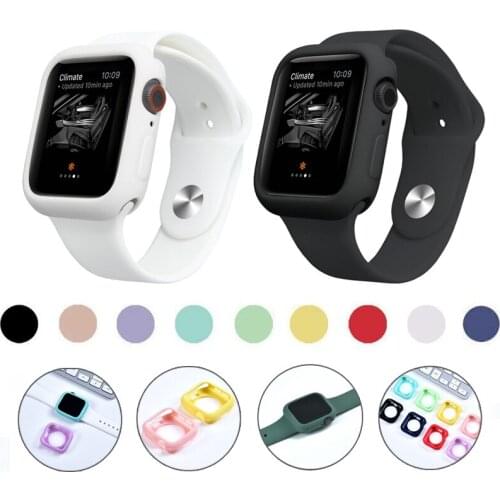 New Watch Cover For Apple Watch SE 6 4 5 44MM 40MM Candy Colors Soft Silicone Case For iWatch 3 2 1 38mm 42mm Bumper Accessories