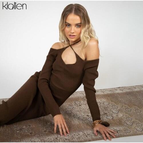 Модные трикотажные платья KLALIEN China At AliExpress