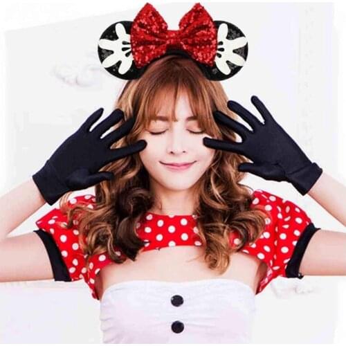 Classical Minnie Mouse Ears headband Sequins Bow Kids Girl Party Festival Hairband DIY Hair Accessories 2021 Photo hair band