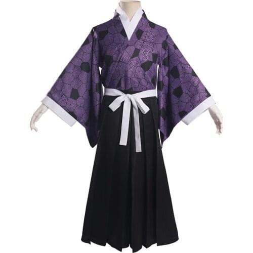 Brdwn Demon Slayer Kimetsu no Yaiba Unisex Kokushibou Tsugikuni Michikatsu Cosplay Costume Kimono Cape Suit