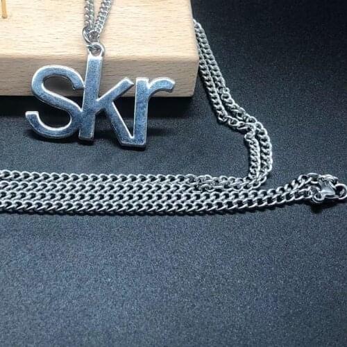 Geometric C shape fashion brand fashion skr necklace hip hop couple letter pendant tag sweater chain