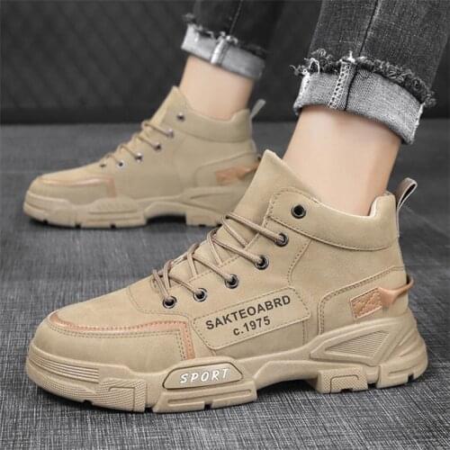 Men Hiking Shoes Waterproof Leather Shoes Trend Mens casual shoes New Outdoor Sports Trainers High Top Winter Trekking Sneakers