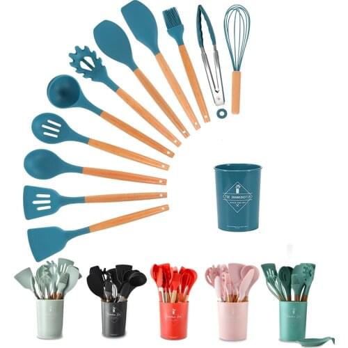 Cooking Tools Sets Silicone Kitchen Utensils Kit Non-stick Heat-resistant Cookware Kitchen Supplies Kitchen Accessories Gadgets