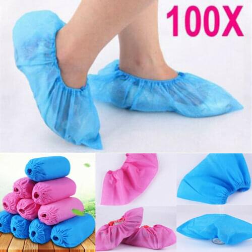 New Shoe Dust Covers Disposable 100 Pack Shoe Covers Hygienic Boot Cover for Workplace Indoor Carpet Solid Stretch See Through