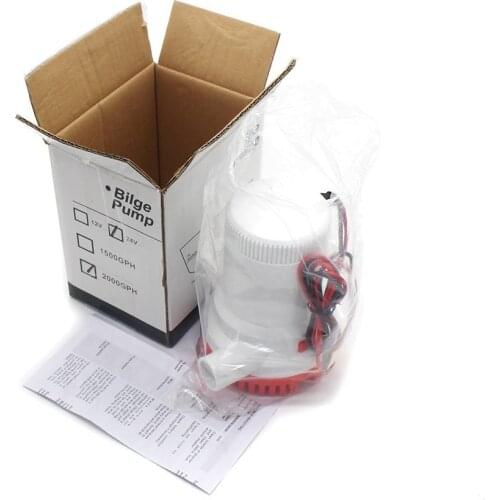 DC 12V/24V High Pressure 2000GPH Electric Submersible Boat Bilge Pump , 12 Volt 24 V Kayak Rule Water 2000 Gph Accessories Marin