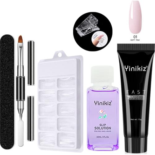 Poly Nail Gel Set Nail Gel Kit Gel 7 Color Nail Polish For Nail Extension Crystal Builder Clear Color Gel