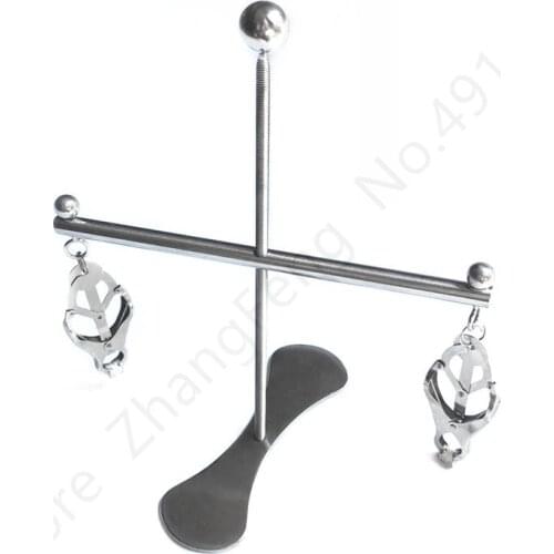 New Stainless Steel Adjustable Flirt Torture Nipple Clamps, Nipple Pull Bondage Restraints Breast Stimulation BDSM Sex Toys
