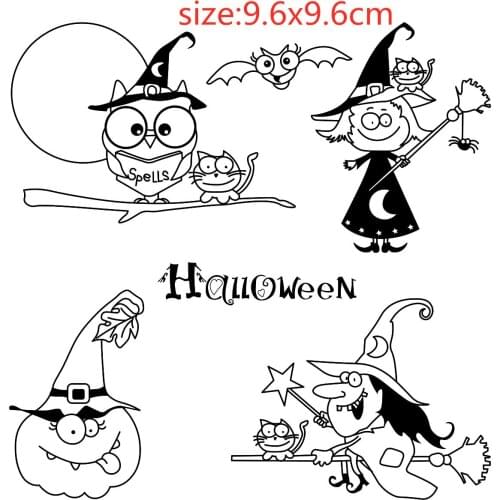 Christmas witch Transparent Silicone Rubber Stamp and metal die Sheet Cling Scrapbooking DIY Cute Pattern Photo Album Stamp