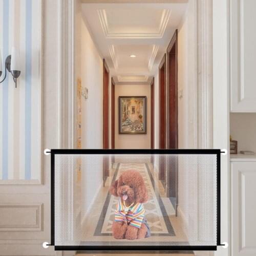 Pet Fence Mesh Safety Isolation Net Balcony Pet Dog Gates Safety Portable Folding Enclosure Pet Barrier Pet Supplies