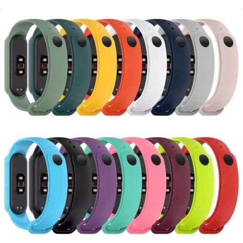 Silicone Strap for Xiaomi Mi Band 6 Solid Color Strap Porous Anti-sweat Sport Breathable Strap Buckle Replacement Wrist Straps