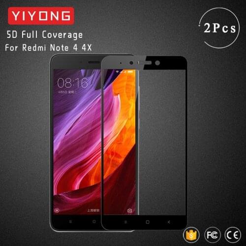 YIYONG 5D Full Cover Glass Xiaomi Redmi Note 4 Global Version Tempered Glass Screen Protector For Xiaomi Redmi Note 4X Pro Glass