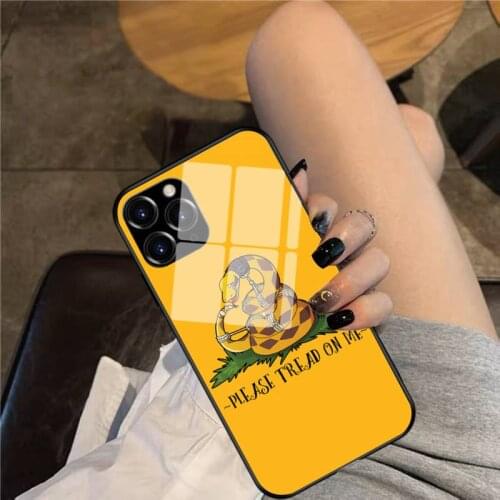 Please Tread On Me Glass Phone Case For iphone 12 11 Pro Max XS XR X 8 7 Plus SE2 Case