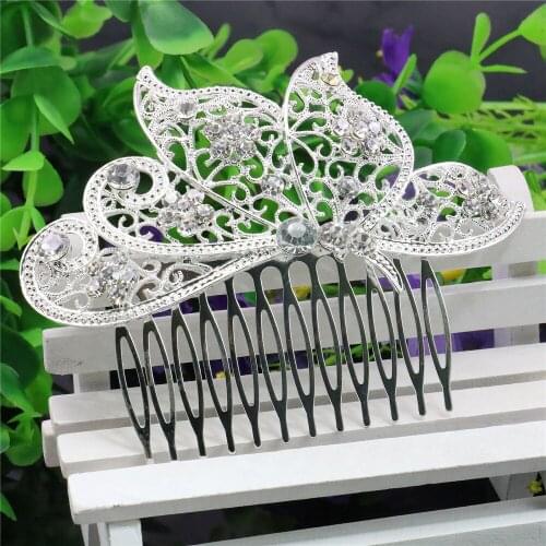 Wedding Bridal Crystal Butterfly Hairpin Hair Comb Hair Clips Party Shining Jewelry Women Girls Accessories Decoration Gifts