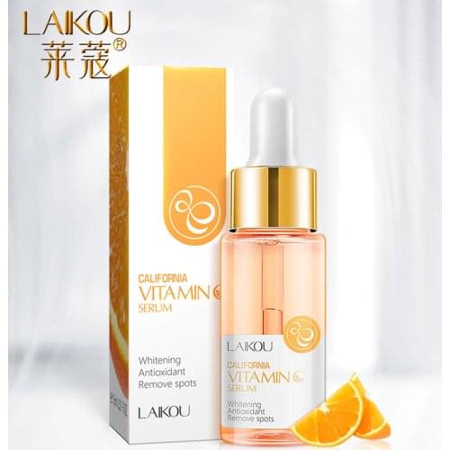 LAIKOU 15ml Vitamin C Facial Serum Orange Essence Pure Hyaluronic Acid Serum Acido Hialuronico Anti-aging Whitening Face Care