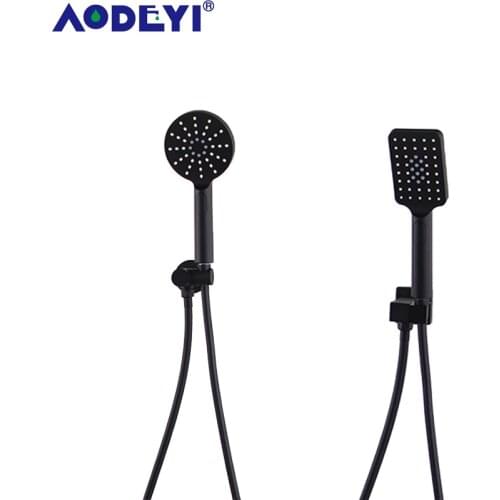 3-Way Handheld Shower Head with Holder and Hose, Wall Mounted Bathroom Shower Fixture, 1 Button 3 Control, Matte Black, 03-089