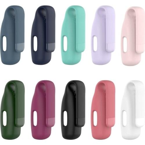 Steel Clip Protector Holder Cover Shell Silicone Protective Case Skin For Fitbit Inspire 2 Watch Accessory