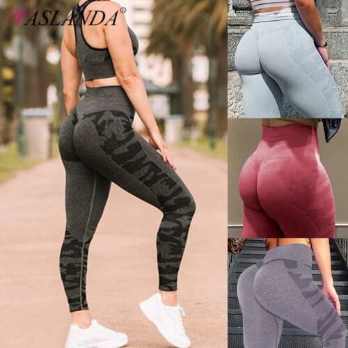 Women Leggings Workout Pants Scrunch Butt Lifting Sport Tights High Waist Tummy Control Fitness Leggings Camouflage Sportswear