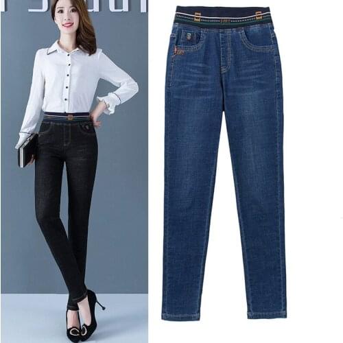 Winter warm black pants tight-fitting fleece thickened pencil pants hot pants jeans new womens jeans